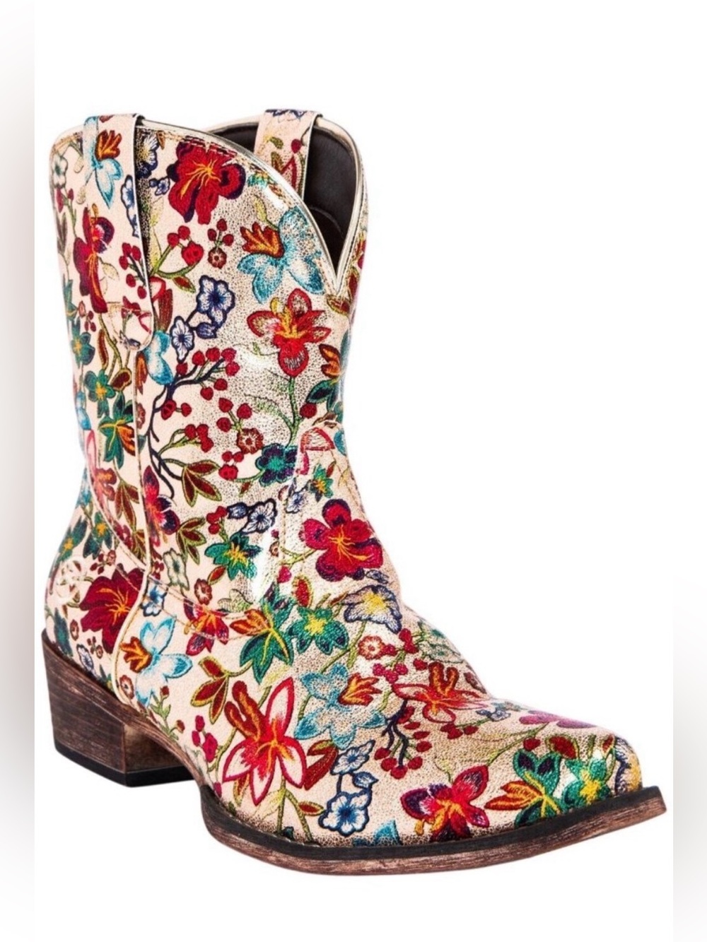 Roper Ingrid Floral Snip Toe Booties